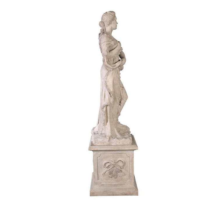 Design Toscano The Four Goddesses of the Seasons Statue: Winter Statue & Plinth