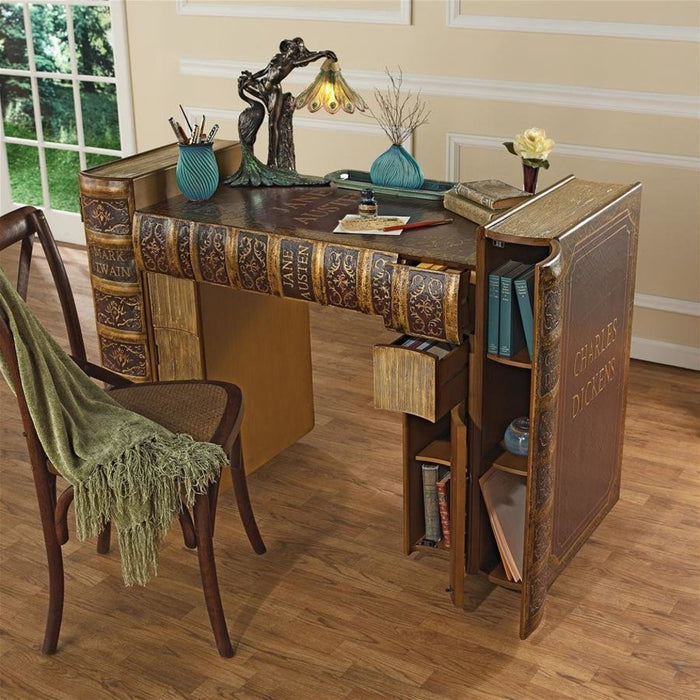 Library Writing Desk Design Toscano Literary Volumes Writing Desk | Time For a Clock — Time ...