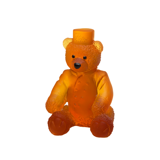 Daum - Crystal Small Ritz Paris Teddy Bear in Amber - Time for a Clock