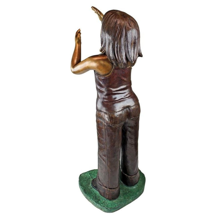 Design Toscano Preening Equestrian Girl Cast Bronze Garden Statue