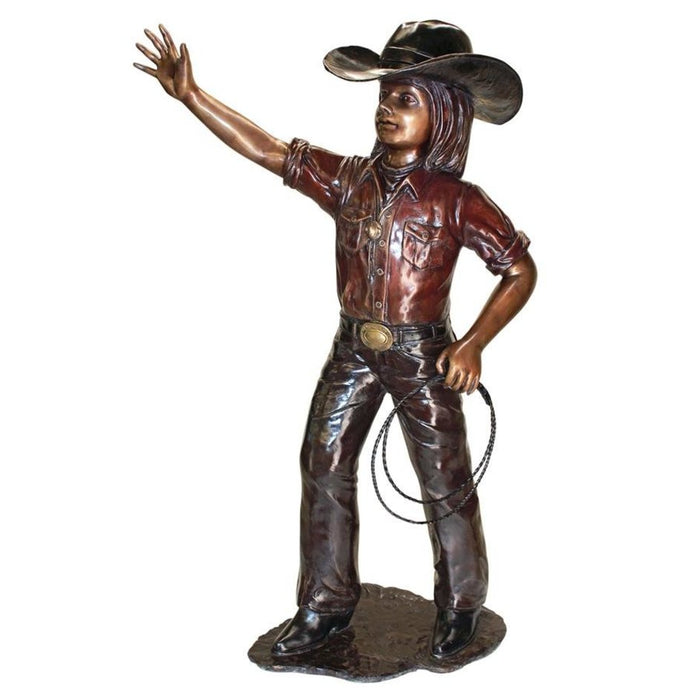 Design Toscano Rodeo Dreams: Cowgirl Cast Bronze Garden Statue