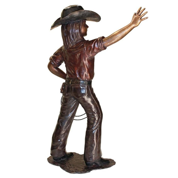 Design Toscano Rodeo Dreams: Cowgirl Cast Bronze Garden Statue