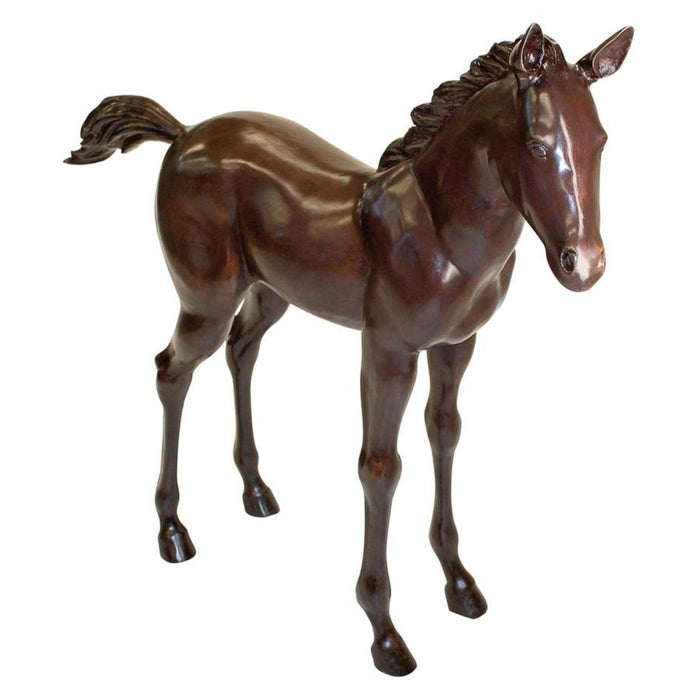 Design Toscano Standing Horse Foal Cast Bronze Garden Statue