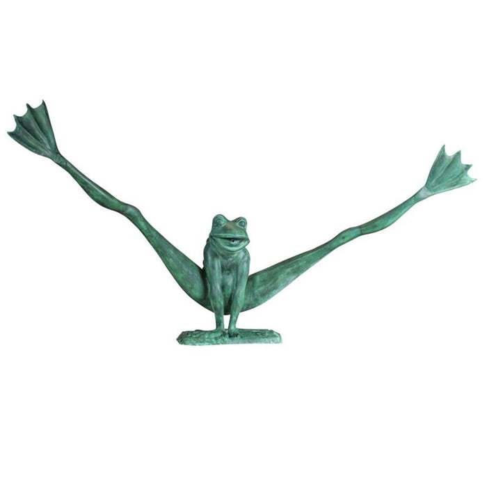 Design Toscano Crazy Legs, Leap Frog Bronze Garden Statue: Giant
