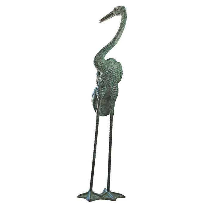 Design Toscano Colossal Crane Bronze Garden Statue: Curved Neck