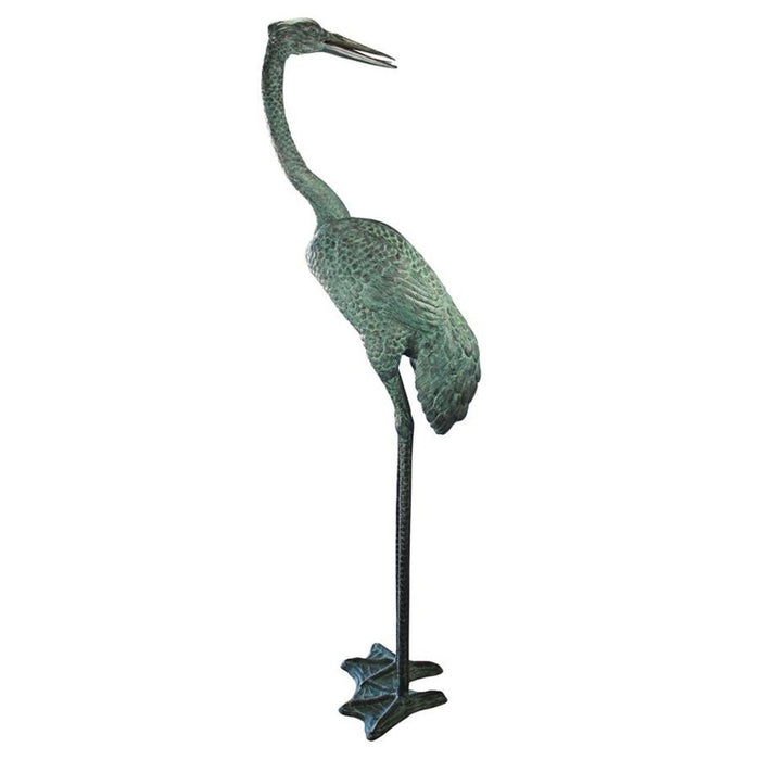 Design Toscano Colossal Crane Bronze Garden Statue: Curved Neck