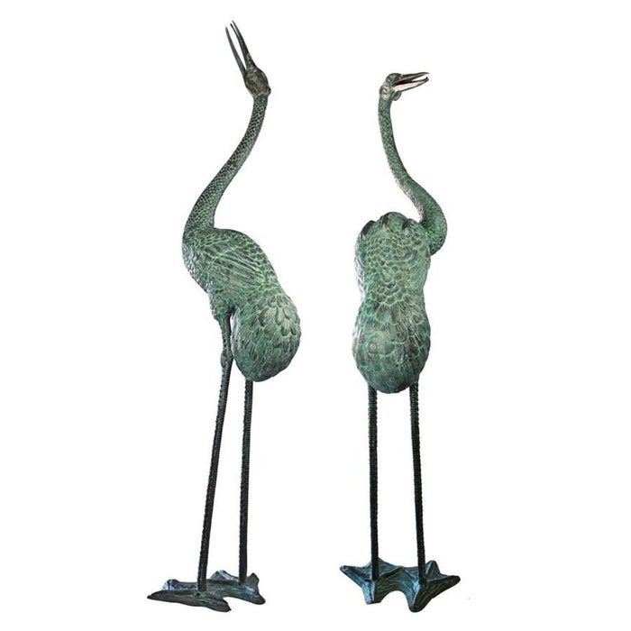 Design Toscano Colossal Cranes Bronze Garden Statues: Set of Two