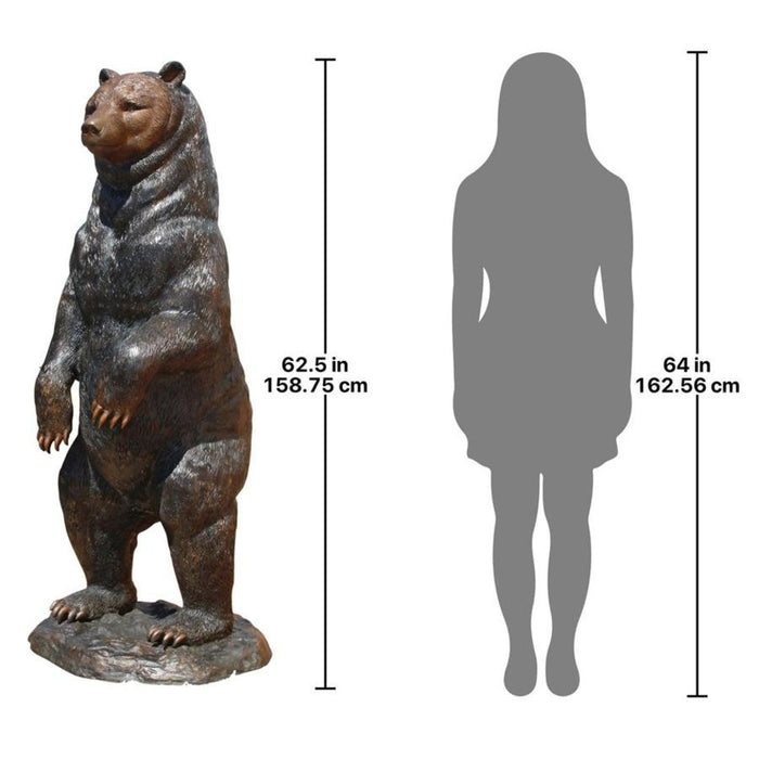 Design Toscano Standing Black Bear Cast Bronze Garden Statue