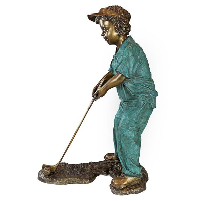 Design Toscano Gabe the Boy Golfer Cast Bronze Garden Statue
