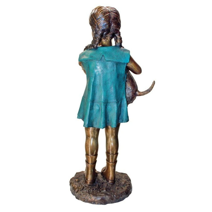 Design Toscano Can I Keep Him? Girl and Dog Cast Bronze Garden Statue