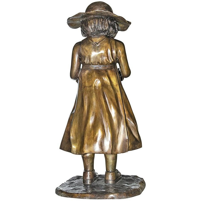 Design Toscano Beulah s Sundress Little Girl Reading Cast Bronze Garden Statue