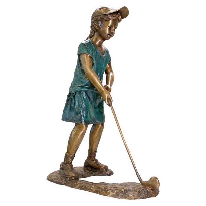 Design Toscano Gabrielle the Girl Golfer Cast Bronze Garden Statue