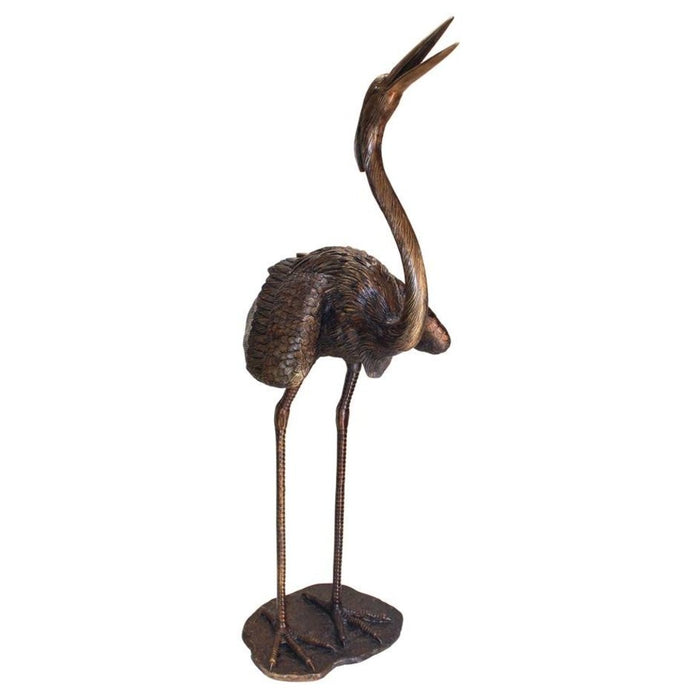Design Toscano Grande Heron Head Low Cast Bronze Garden Statue