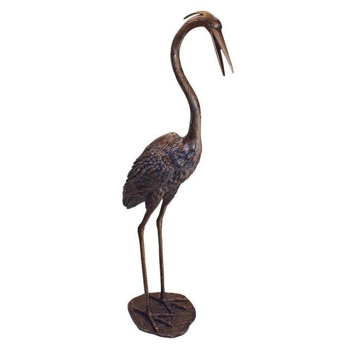 Design Toscano Grande Heron Head High Cast Bronze Garden Statue