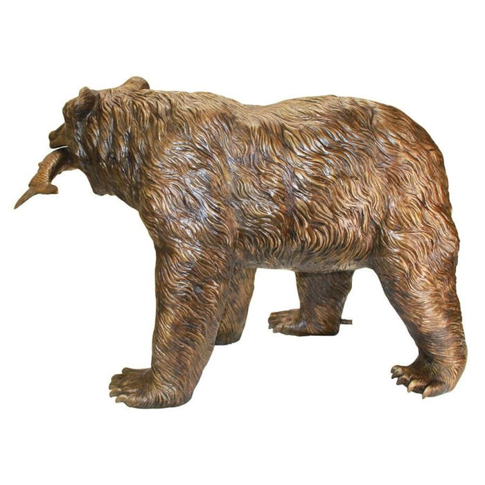 Design Toscano Fisherman Bear Cast Bronze Garden Statue