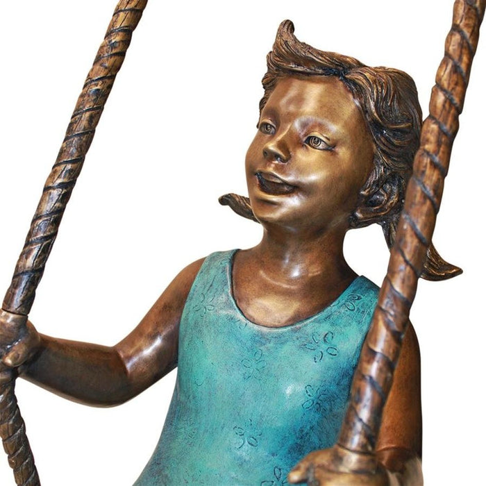 Design Toscano Swinging Children Solid Cast Bronze Garden Statue
