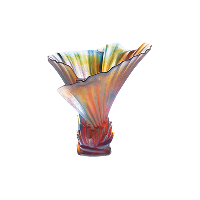 Daum - Small Crystal Palm Tree Vase by Emilio Robba - Time for a Clock