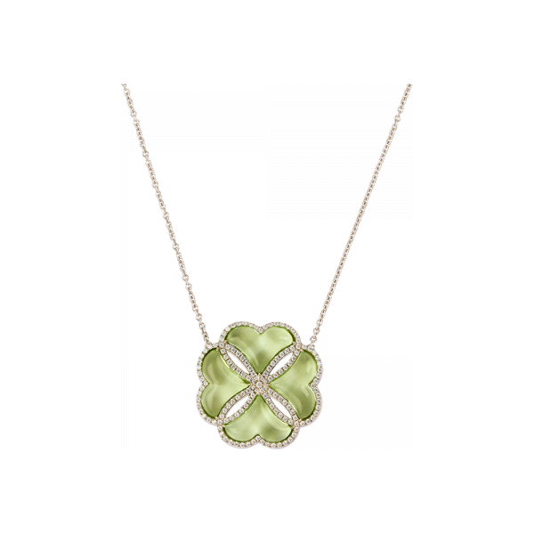 Daum - Destin Crystal Necklace in Jade Green - Time for a Clock