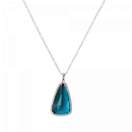 Daum - Éclat de Daum Crystal Pendant Necklace in Celadon Blue - Time for a Clock