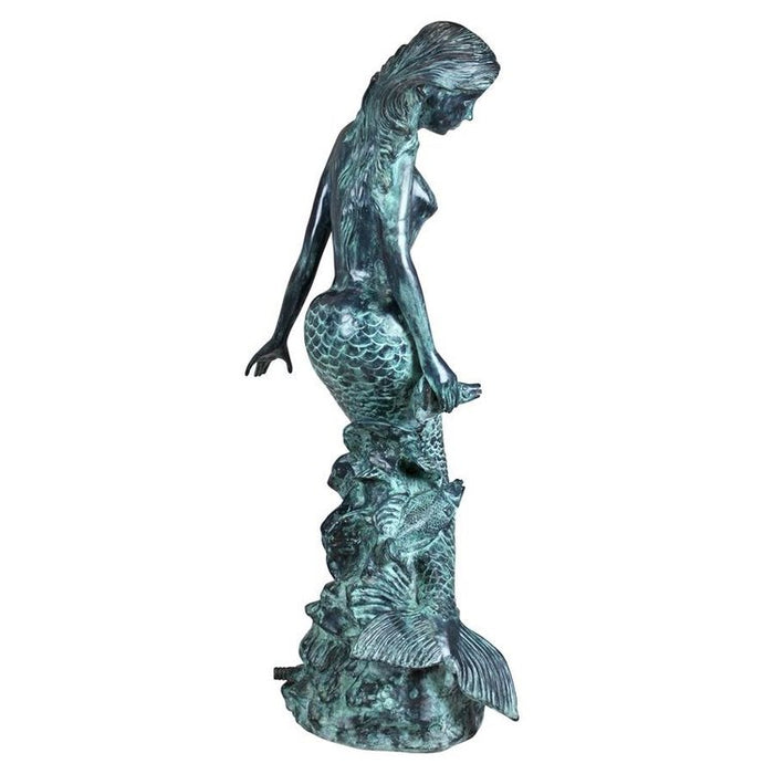 Design Toscano Goddess of the Sea, Mermaid of the Isles Spitting Bronze Garden Statue