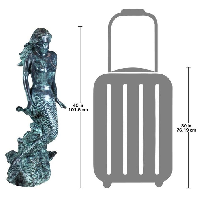 Design Toscano Goddess of the Sea, Mermaid of the Isles Spitting Bronze Garden Statue
