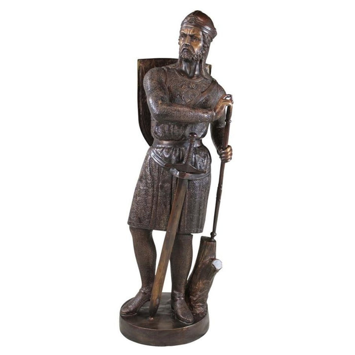 Design Toscano Battle Ready, Medieval Soldier Cast Bronze Garden Statue