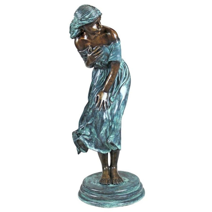 Design Toscano Windblown Maiden Cast Bronze Garden Statue