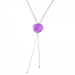Daum - Rose Passion Crystal Sautoir Necklace in Ultraviolet/Silver - Time for a Clock