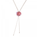 Daum - Rose Passion Crystal Sautoir Necklace in Pink/Silver - Time for a Clock