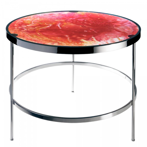 Daum - Crystal Imprévisible Side Table in Solar Red & Amber - Time for a Clock