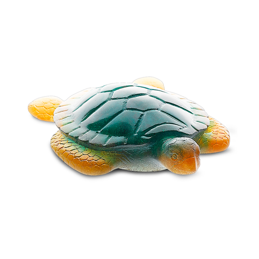 Daum - Crystal Sea Turtle in Green & Amber - Time for a Clock
