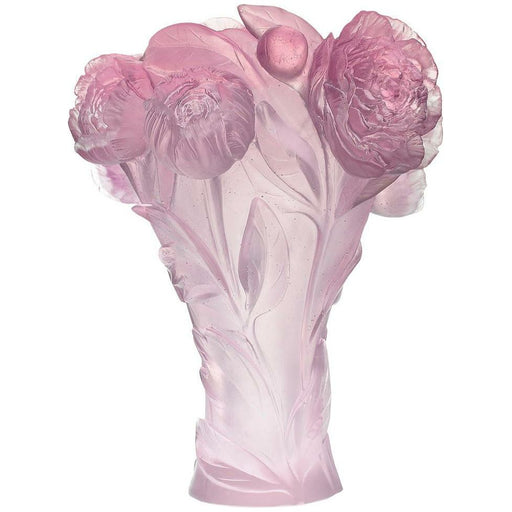 Daum - Crystal Peony Vase in Pink - Time for a Clock