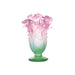 Daum - Crystal Small Roses Vase in Green & Pink - Time for a Clock