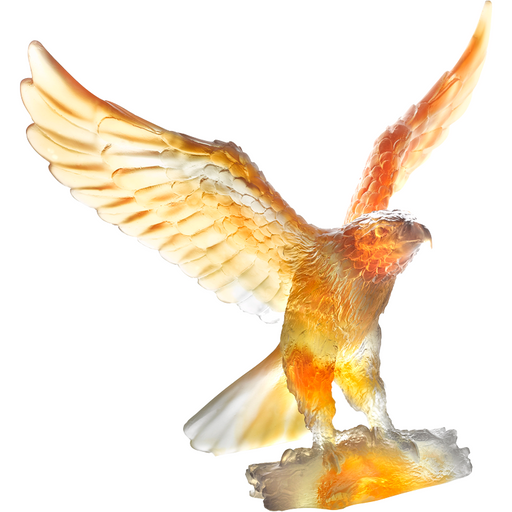 Daum - Crystal Eagle in Amber and Grey 888 Ex - Time for a Clock