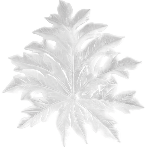 Daum - Small Short-Fixture Bornéo Wall Leaf in White by Emilio Robba - Time for a Clock