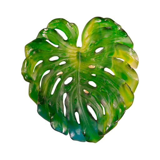 Daum - Small Short-Fixture Monstera Wall Leaf in Green by Emilio Robba - Time for a Clock