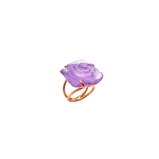 Daum - Rose Passion Crystal Ring in Ultraviolet - Time for a Clock