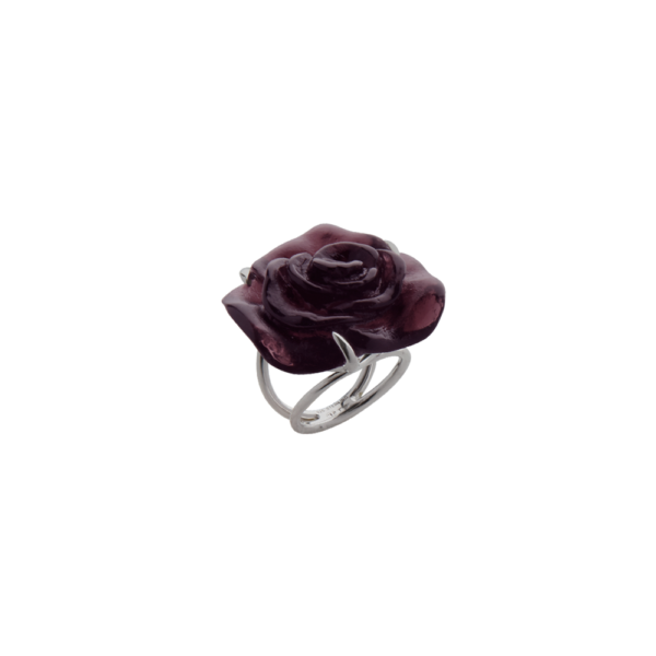 Daum - Rose Passion Crystal Ring in Black - Time for a Clock