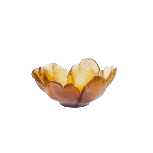 Daum - Crystal Small Tulip Bowl in Amber - Time for a Clock