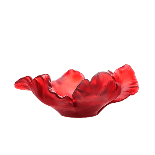 Daum - Large Crystal Tulip Bowl in Red - Time for a Clock