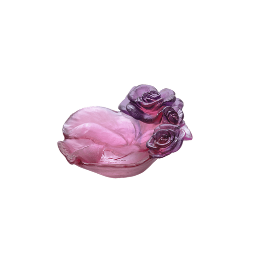 Daum - Crystal Small Rose Passion Bowl in Red & Purple - Time for a Clock