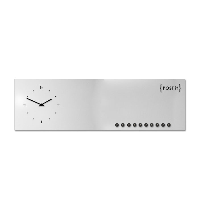 Design Object - Post It Magnetic Board Horizontal Wall Clock - Made in Italy - Time for a Clock