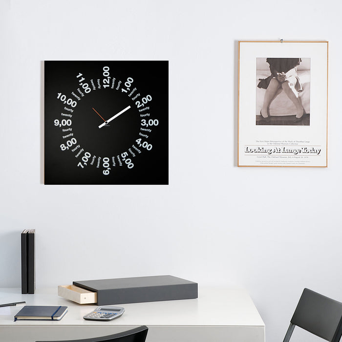 Design Object - Only Hours Black Wall Clock - Made in Italy - Time for a Clock