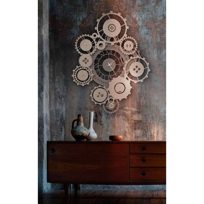 Arti e Mestieri Tempus Contemporary Wall Clock with Quote - Made in Italy