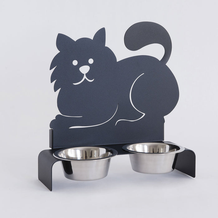 Arti e Mestieri Pet Food Bowls Holder Cat - Made in Italy