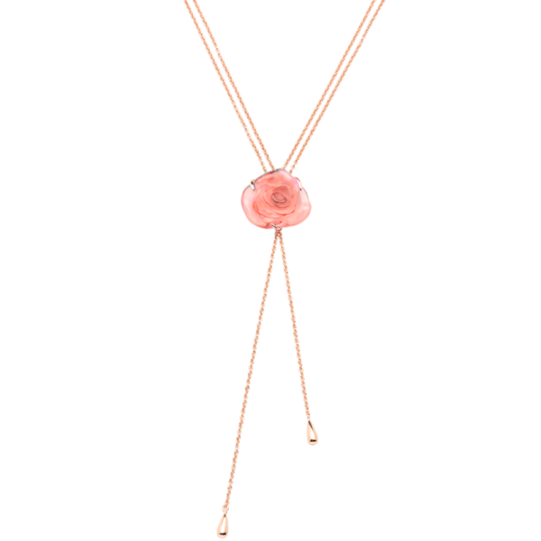 Daum - Rose Passion Crystal Necklace in Pink - Time for a Clock