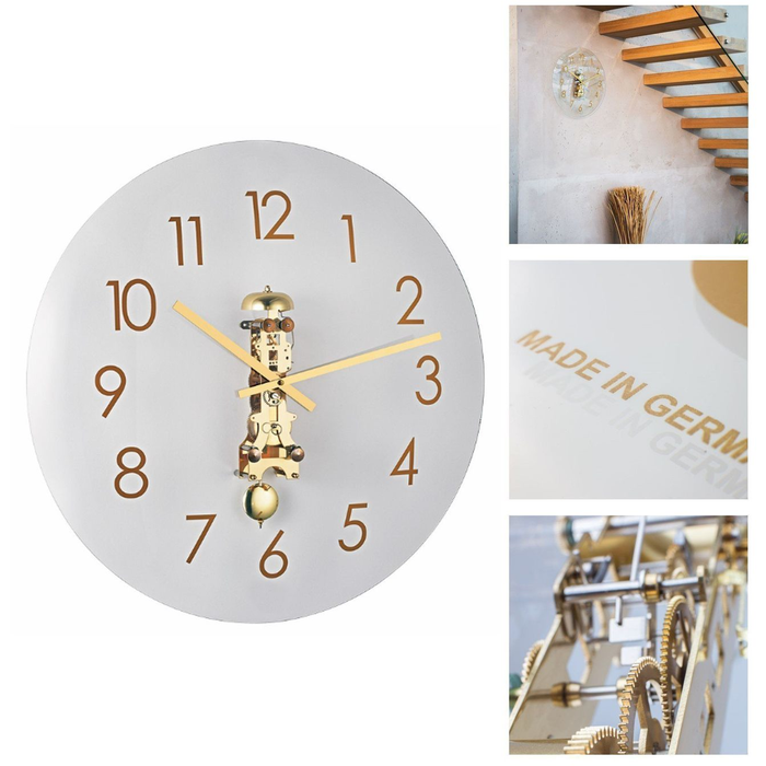 Hermle AVA Mechanical Glass Wall Clock - Made in Germany - Time for a Clock