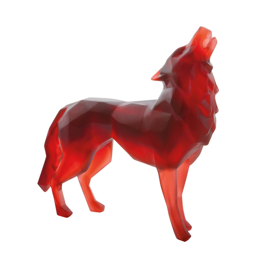 Daum - Crystal Wild Wolf in Red by Richard Orlinski 125 Ex - Time for a Clock