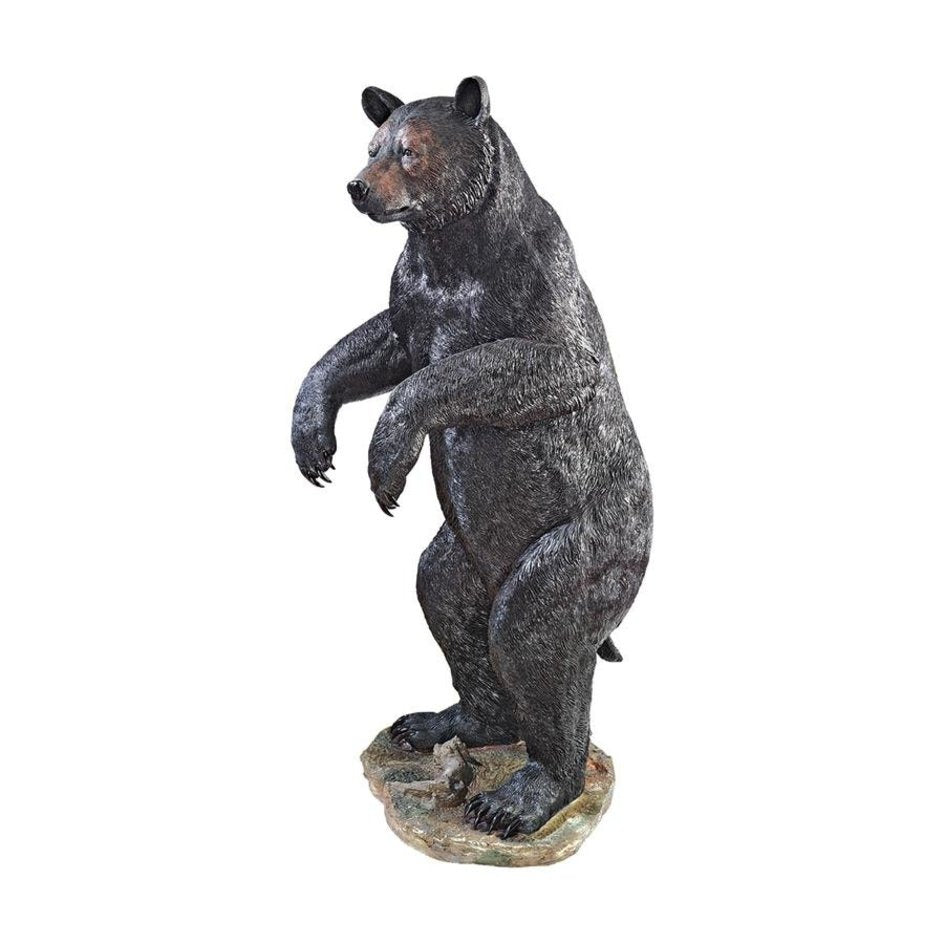Design Toscano Hooked On Fishing, Fisherman Black Bear Statue